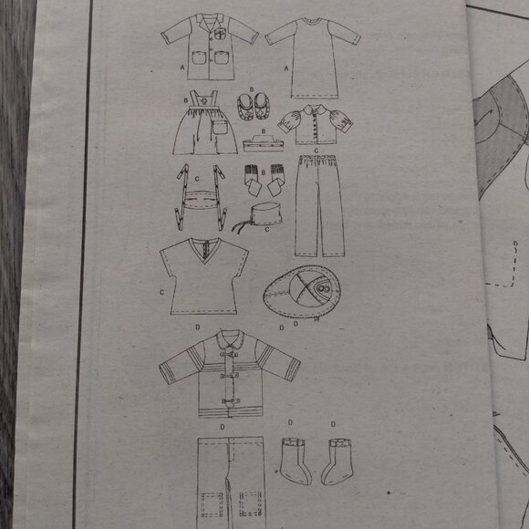 18" Doll Clothes Sewing Pattern Costumes Firefighter Nurse Doctor UNCUT 7678 - Picture 8 of 8